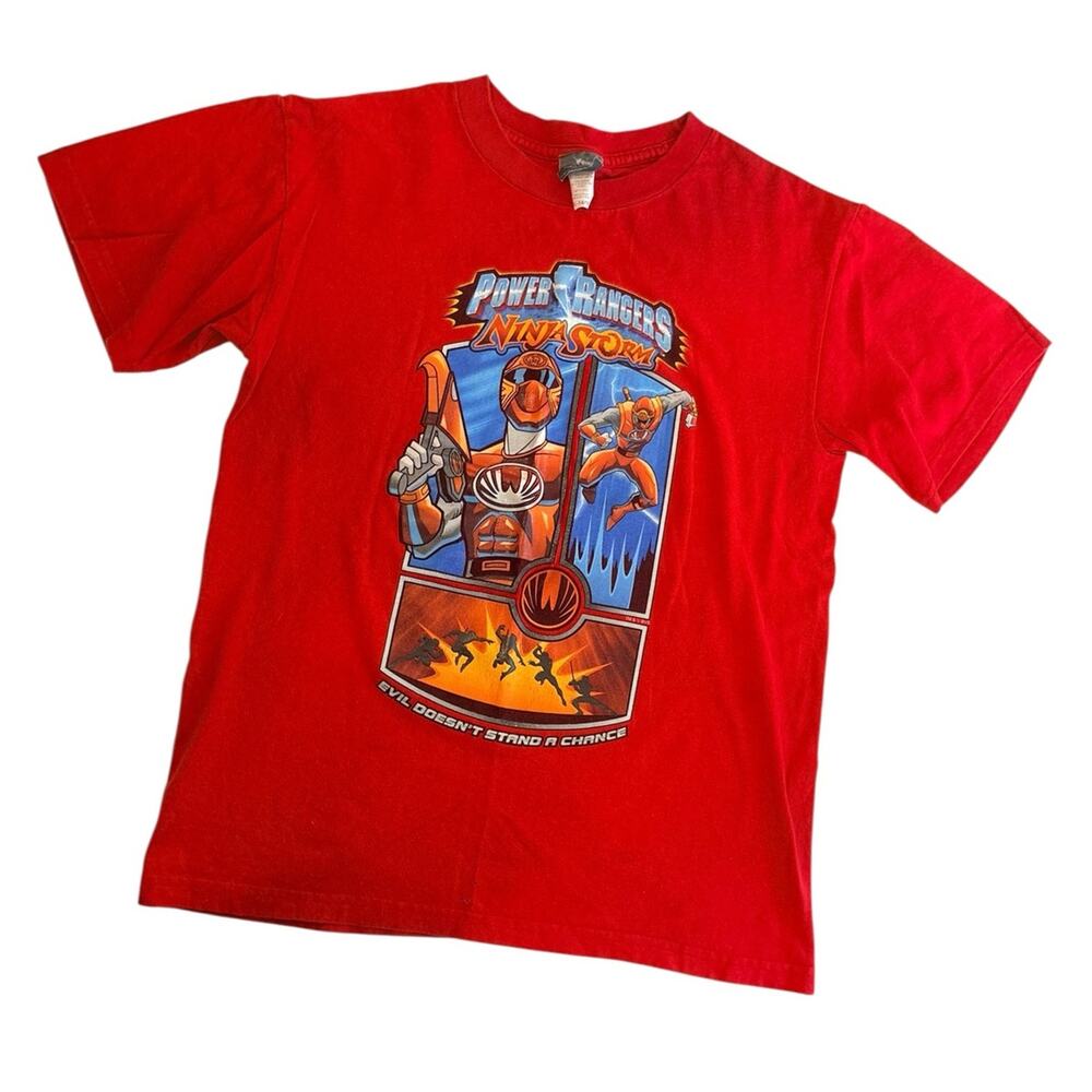 Vintage Boys 2003 Power Rangers Ninja Storm T Shirt Sz 14/16